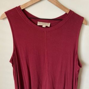 Dark red sleeveless top